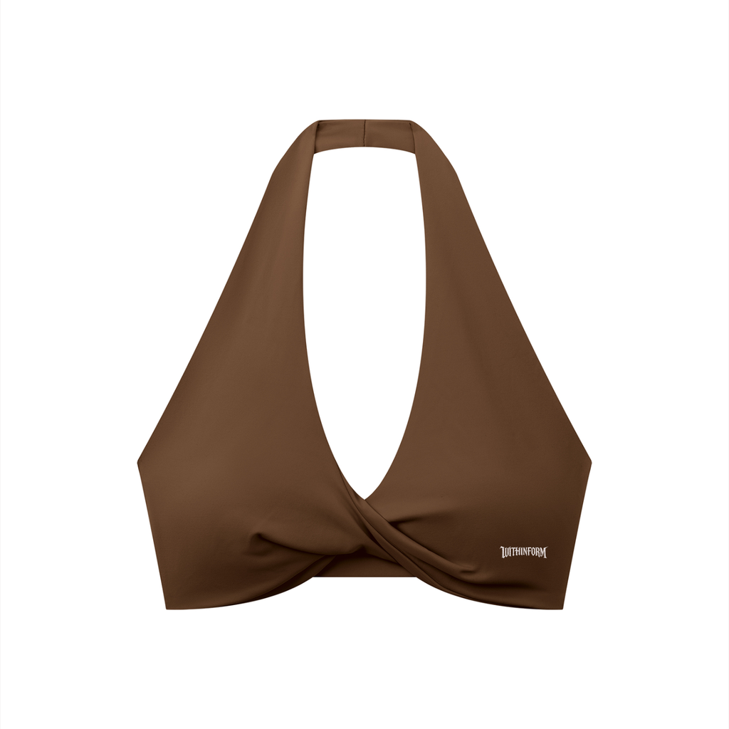 Women's Pleated Halter Sports Bra